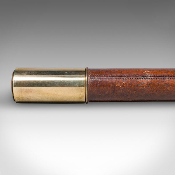 Antique Explorer’s Telescope, English, Leather Dressed Spyglass, Edwardian, 1910