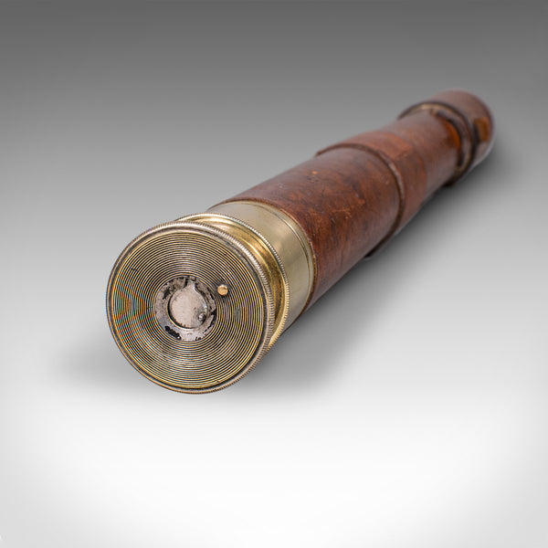 Antique Explorer’s Telescope, English, Leather Dressed Spyglass, Edwardian, 1910