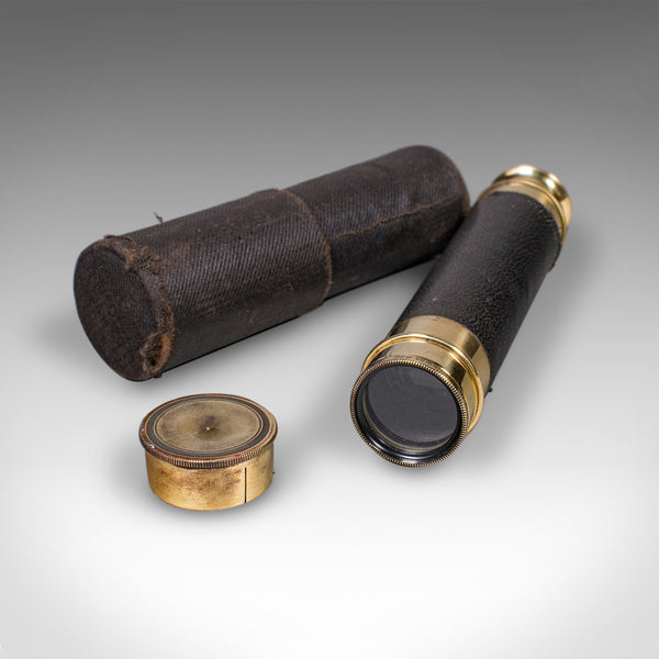 Small Antique 3 Draw Telescope, English, Brass, Terrestrial Spyglass, Victorian