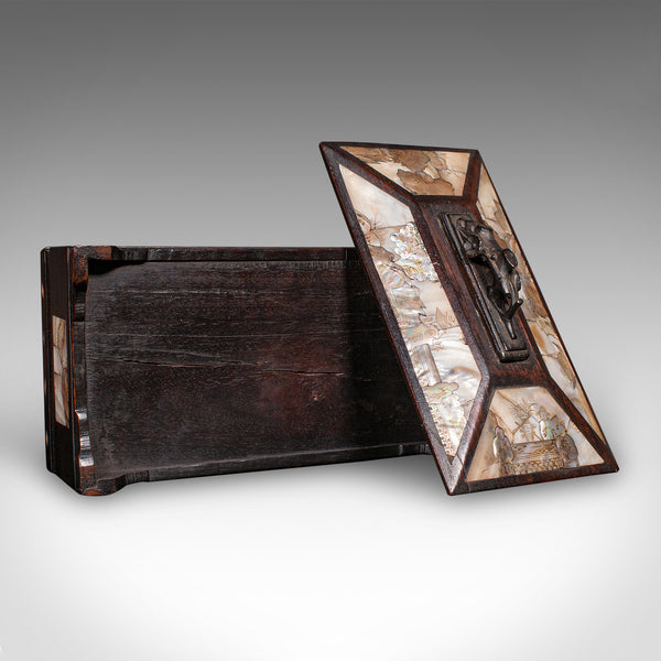 Antique Glove Box, Oriental, Inlaid Decorative Casket, Qing Dynasty, Edwardian