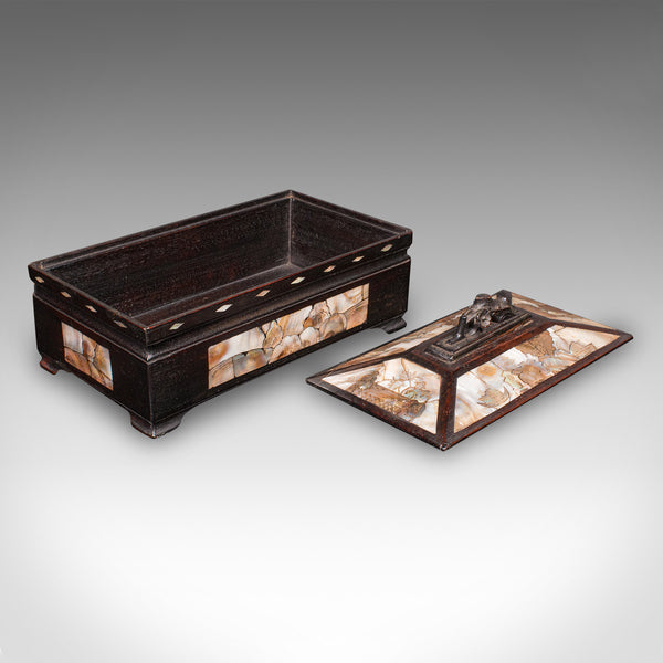 Antique Glove Box, Oriental, Inlaid Decorative Casket, Qing Dynasty, Edwardian