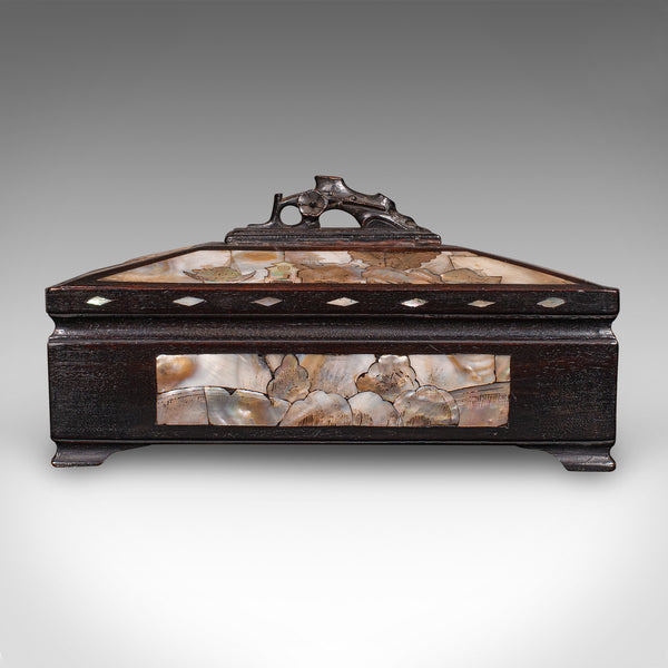Antique Glove Box, Oriental, Inlaid Decorative Casket, Qing Dynasty, Edwardian