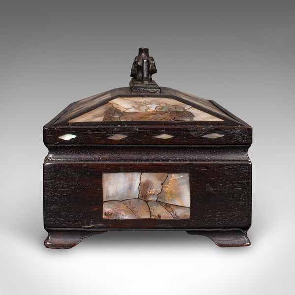 Antique Glove Box, Oriental, Inlaid Decorative Casket, Qing Dynasty, Edwardian