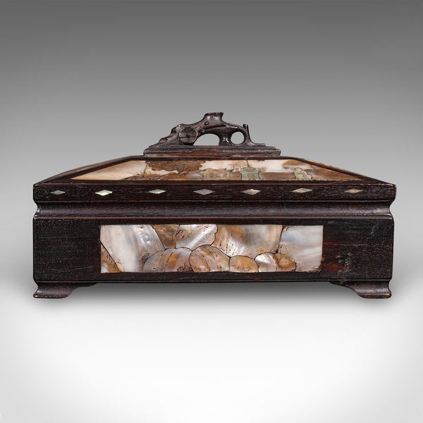 Antique Glove Box, Oriental, Inlaid Decorative Casket, Qing Dynasty, Edwardian