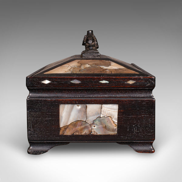 Antique Glove Box, Oriental, Inlaid Decorative Casket, Qing Dynasty, Edwardian