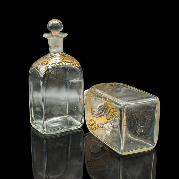 Pair of Antique Tincture Bottles, English, Glass Apothecary Jars, Georgian, 1800