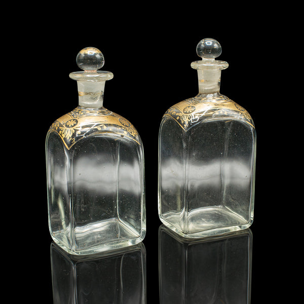 Pair of Antique Tincture Bottles, English, Glass Apothecary Jars, Georgian, 1800
