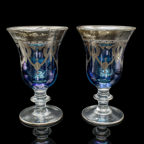 Set Of 12 Vintage Wine Goblets, Italian, Handmade, Champagne Glasses, Liqueurs