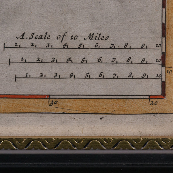 Antique County Map, Cornwall, Kernow, English, Framed, Robert Morden, Georgian