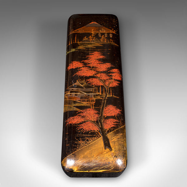 Pair of Antique Glove Boxes, Japanese Lacquered Lidded Dishes, Victorian, C.1900