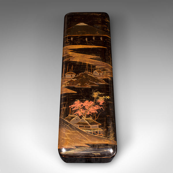 Pair of Antique Glove Boxes, Japanese Lacquered Lidded Dishes, Victorian, C.1900