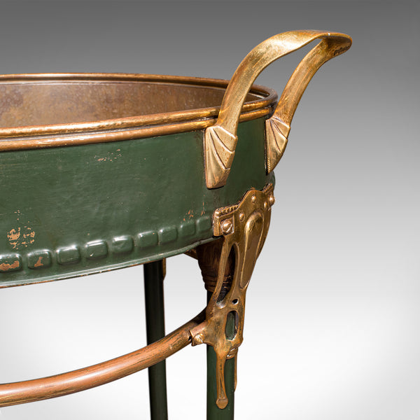 Antique Bottle Cooler, French Brass, Cocktail Party, Jardiniere Stand, Victorian