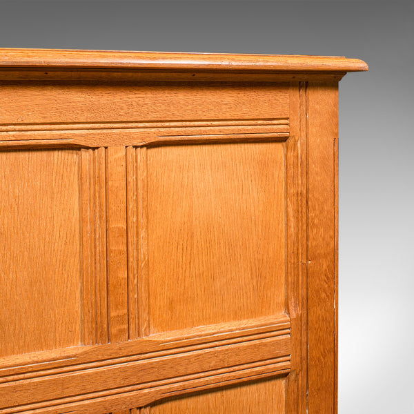 Large Vintage Bespoke Kneehole Desk, English, Oak, Writing Table, Mid Century