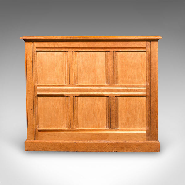 Large Vintage Bespoke Kneehole Desk, English, Oak, Writing Table, Mid Century