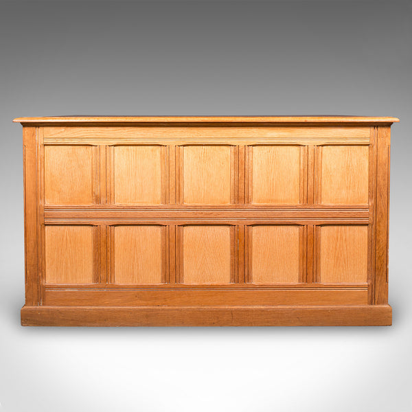 Large Vintage Bespoke Kneehole Desk, English, Oak, Writing Table, Mid Century