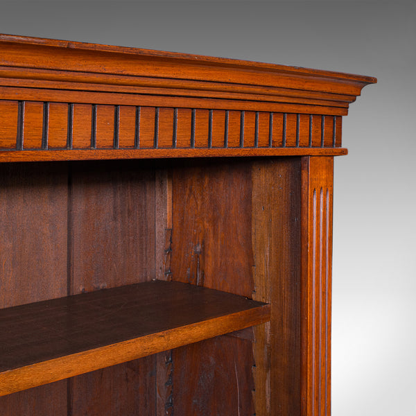 Large Antique Glazed Bookcase, English Walnut Library Display Cabinet, Victorian