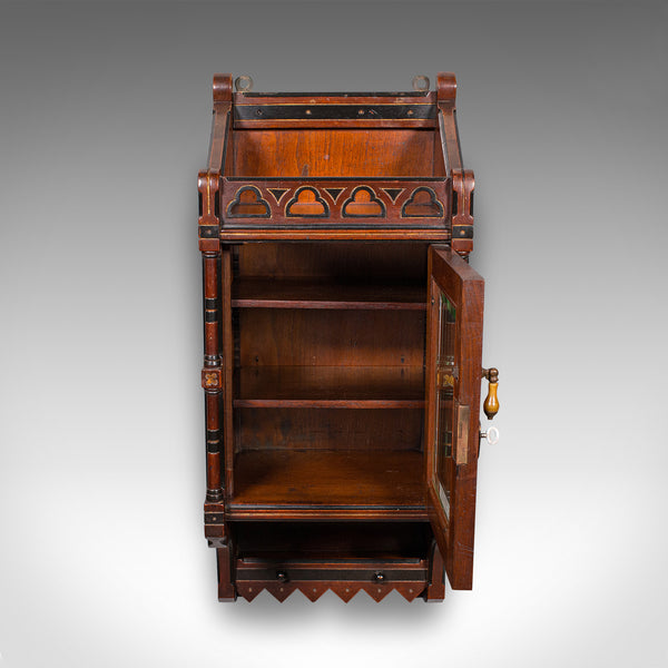 Antique Reception Hall Cabinet, English, Cupboard, Aesthetic Period, Victorian
