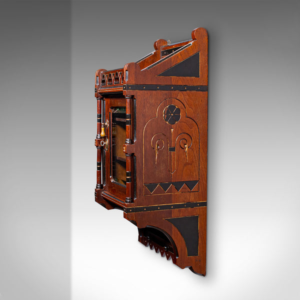 Antique Reception Hall Cabinet, English, Cupboard, Aesthetic Period, Victorian