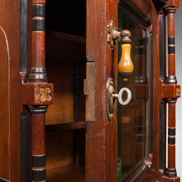 Antique Reception Hall Cabinet, English, Cupboard, Aesthetic Period, Victorian
