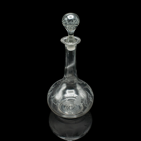 Vintage Wine Decanter, English, Glass, Aerator, Liqueur Vessel, Mid 20th Century