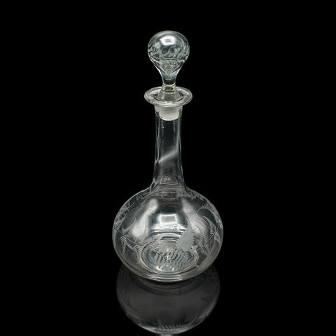 Vintage Wine Decanter, English, Glass, Aerator, Liqueur Vessel, Mid 20th Century