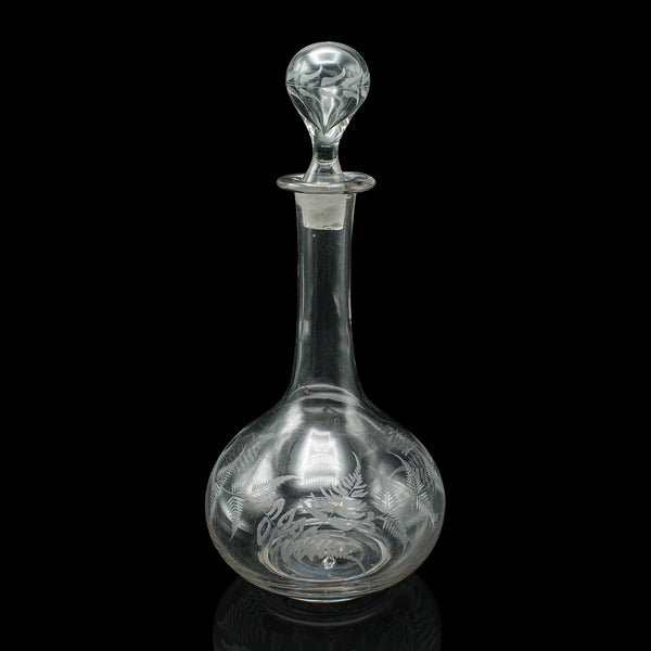 Vintage Wine Decanter, English, Glass, Aerator, Liqueur Vessel, Mid 20th Century