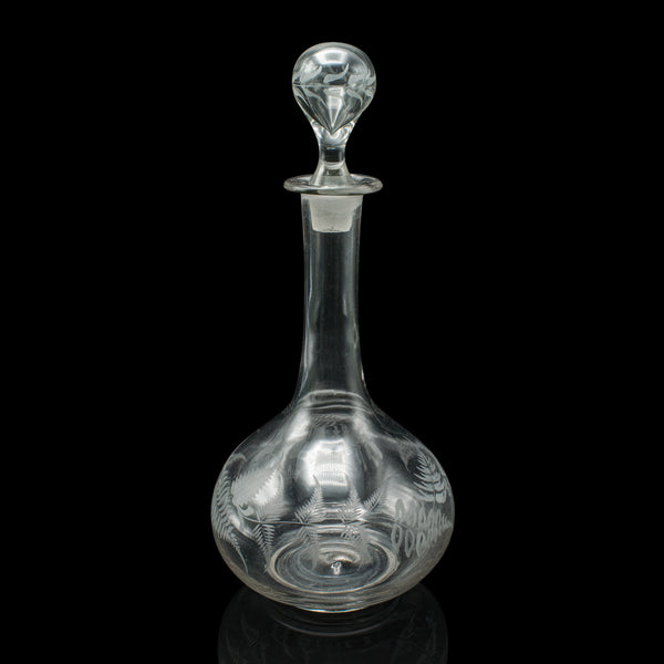 Vintage Wine Decanter, English, Glass, Aerator, Liqueur Vessel, Mid 20th Century