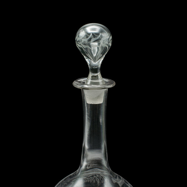 Vintage Wine Decanter, English, Glass, Aerator, Liqueur Vessel, Mid 20th Century