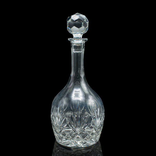 Vintage Medium Bodied Wine Decanter, English, Cut Glass, Merlot, Grenache, 1970