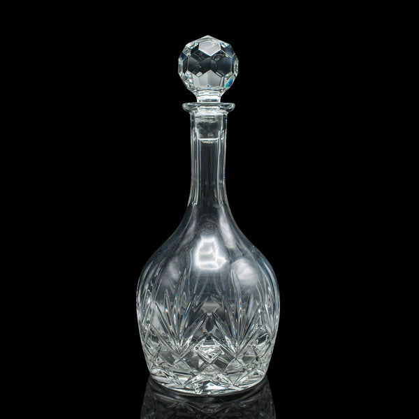 Vintage Medium Bodied Wine Decanter, English, Cut Glass, Merlot, Grenache, 1970