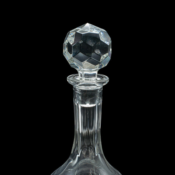 Vintage Medium Bodied Wine Decanter, English, Cut Glass, Merlot, Grenache, 1970