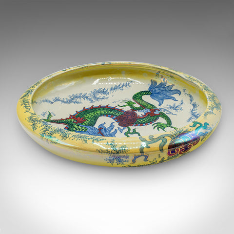 Antique Serving Bowl, English, Ceramic, Fruit Dish, Oriental Taste, Circa 1920