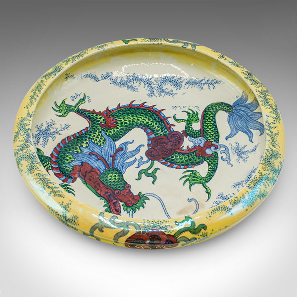 Antique Serving Bowl, English, Ceramic, Fruit Dish, Oriental Taste, Circa 1920