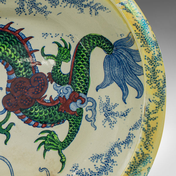 Antique Serving Bowl, English, Ceramic, Fruit Dish, Oriental Taste, Circa 1920