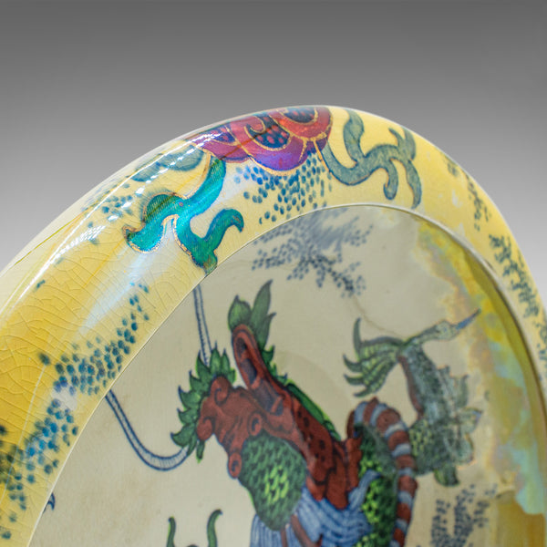 Antique Serving Bowl, English, Ceramic, Fruit Dish, Oriental Taste, Circa 1920