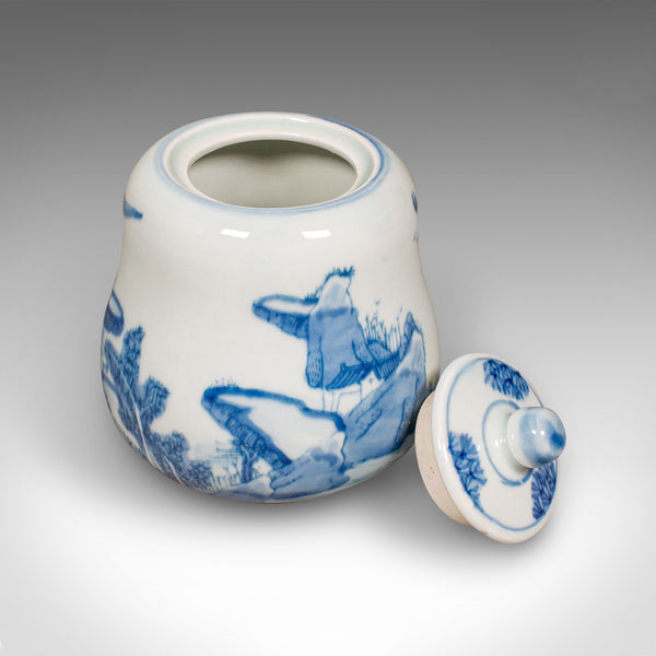 Small Antique Chaire Pot, Oriental, Ceramic Tea Caddy, Canister, Victorian, 1900