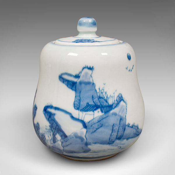 Small Antique Chaire Pot, Oriental, Ceramic Tea Caddy, Canister, Victorian, 1900