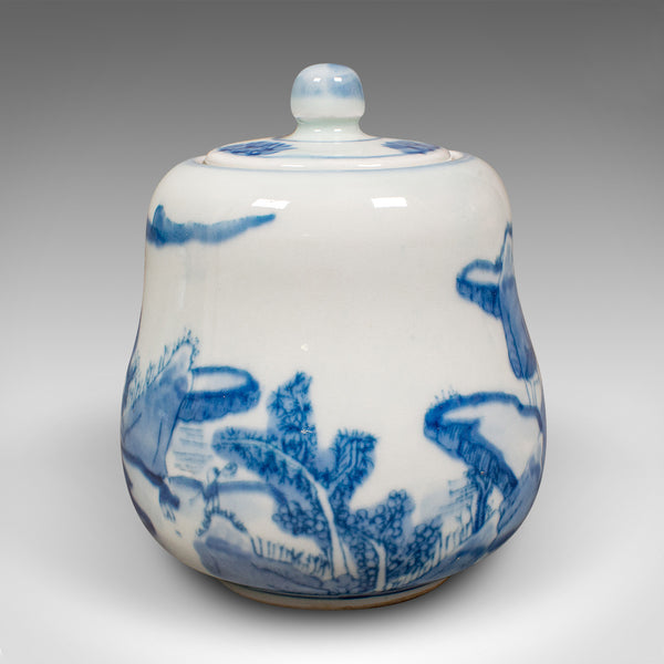 Small Antique Chaire Pot, Oriental, Ceramic Tea Caddy, Canister, Victorian, 1900