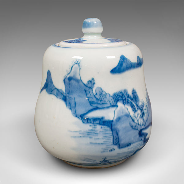 Small Antique Chaire Pot, Oriental, Ceramic Tea Caddy, Canister, Victorian, 1900