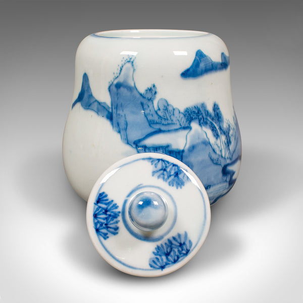 Small Antique Chaire Pot, Oriental, Ceramic Tea Caddy, Canister, Victorian, 1900