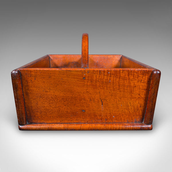Antique Footman's Carry Tray, English, Fruitwood, Butler's Work Box, Victorian
