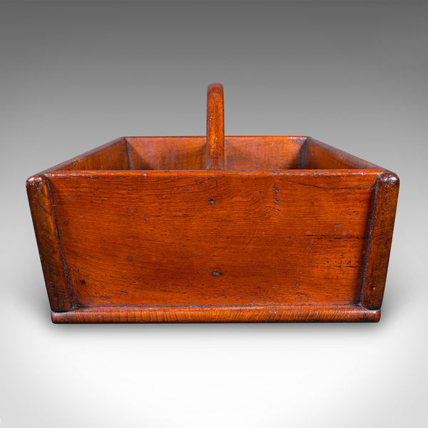 Antique Footman's Carry Tray, English, Fruitwood, Butler's Work Box, Victorian