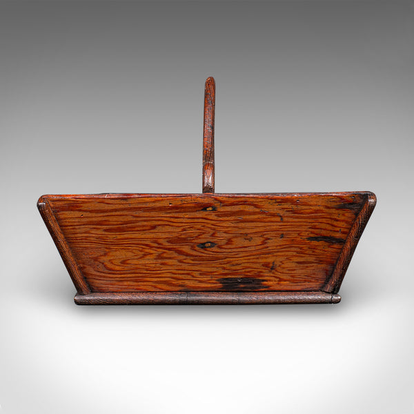 Antique Country Ladies Garden Trug, English, Outdoor Tool Carry, Victorian, 1870