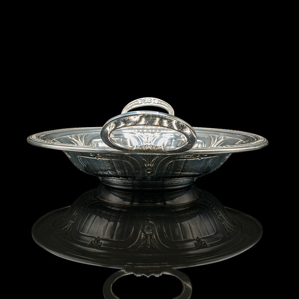 Antique Bonbon Dish, English, Silver Plate, Serving Bowl, Edwardian, Circa 1910