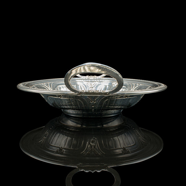 Antique Bonbon Dish, English, Silver Plate, Serving Bowl, Edwardian, Circa 1910