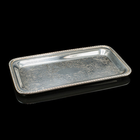 Small Vintage Bonbon Tray, American, Silver Plate, Key Dish, Reception, Serving