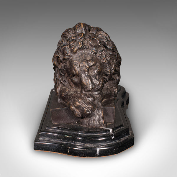 Vintage Recumbent Lion, French, Bronze, Marble, After Canova, Mid 20th Century