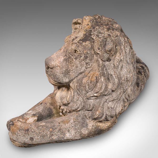 Pair of Antique Garden Lions, English, Outdoor, Fireside, Ornamental, Edwardian