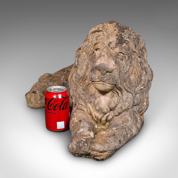 Pair of Antique Garden Lions, English, Outdoor, Fireside, Ornamental, Edwardian