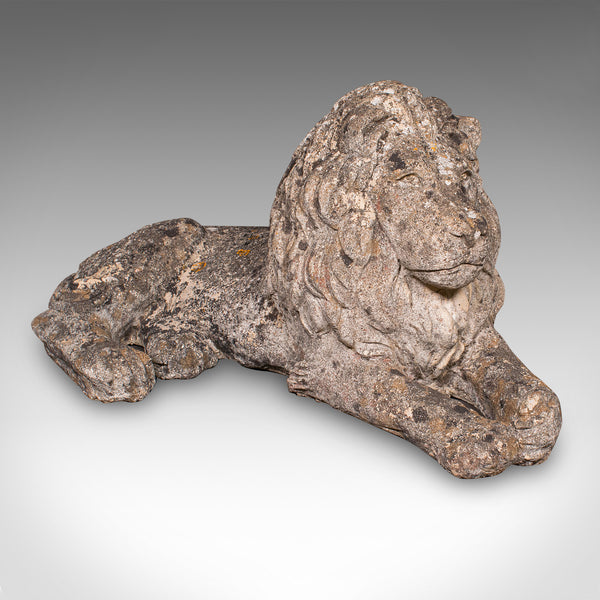 Pair of Antique Garden Lions, English, Outdoor, Fireside, Ornamental, Edwardian